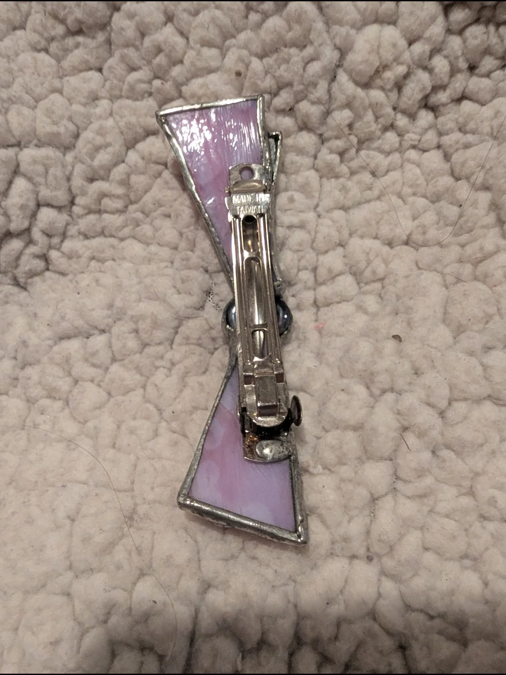 Handcrafted Set Of Two Stained Glass Bow Barrette - Pink & Green Options